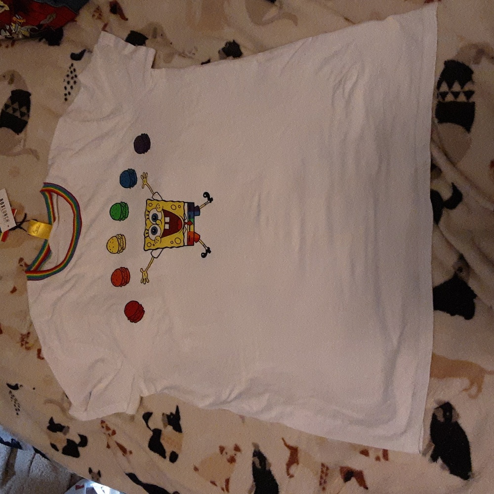 HP!🎉Cakeworthy Boxlunch Exclusive Pride Rainbow SpongeBob Unisex large Shirt